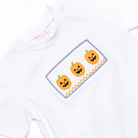 Jack O'Lantern Trio Smocked Short Set, Blue