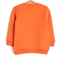 Cozy Carving Applique Sweatshirt, Orange