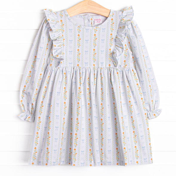 Classically Corded Dress, Blue