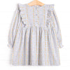 Classically Corded Dress, Blue