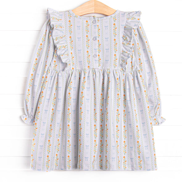 Classically Corded Dress, Blue