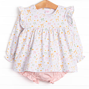 Pinwheel Pumpkin Patch Diaper Set, Pink