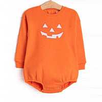 Cozy Carving Applique Sweatshirt Bubble, Orange