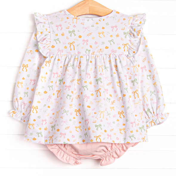 Pinwheel Pumpkin Patch Diaper Set, Pink