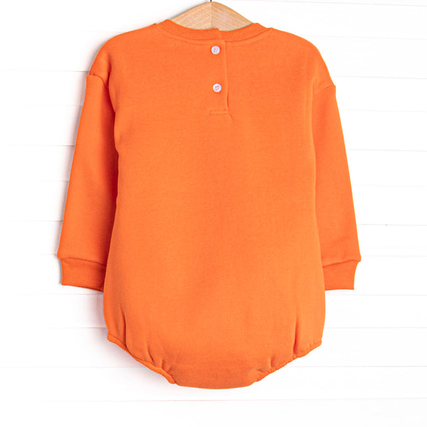 Cozy Carving Applique Sweatshirt Bubble, Orange