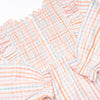 Patchwork Plaid Elastic Smocked Legging Set, Orange