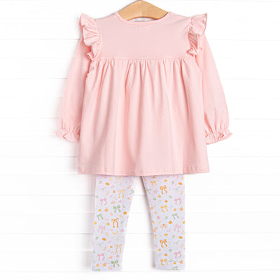 Pinwheel Pumpkin Patch Legging Set, Pink