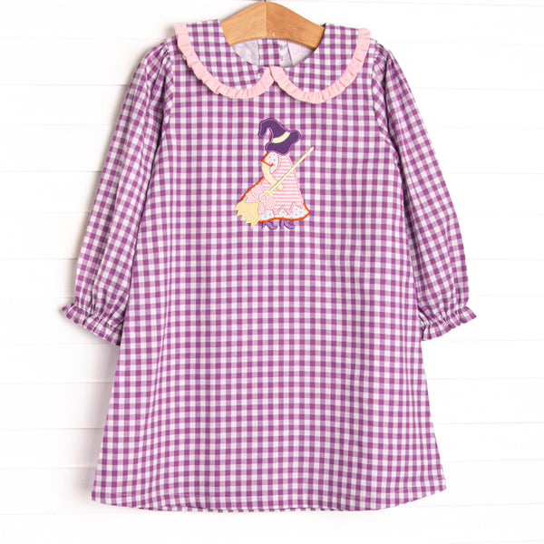 Spell Season Applique Dress, Purple
