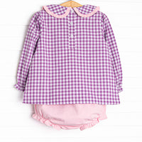 Spell Season Applique Diaper Set, Purple