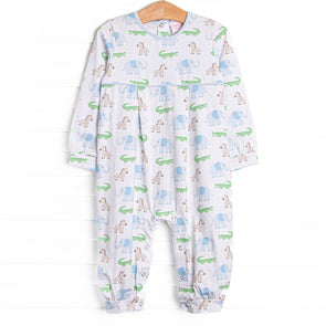 Zoo Park Pals Romper, Blue