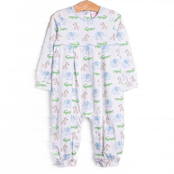 Zoo Park Pals Romper, Blue