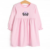Creepy Crawler Applique Dress, Pink
