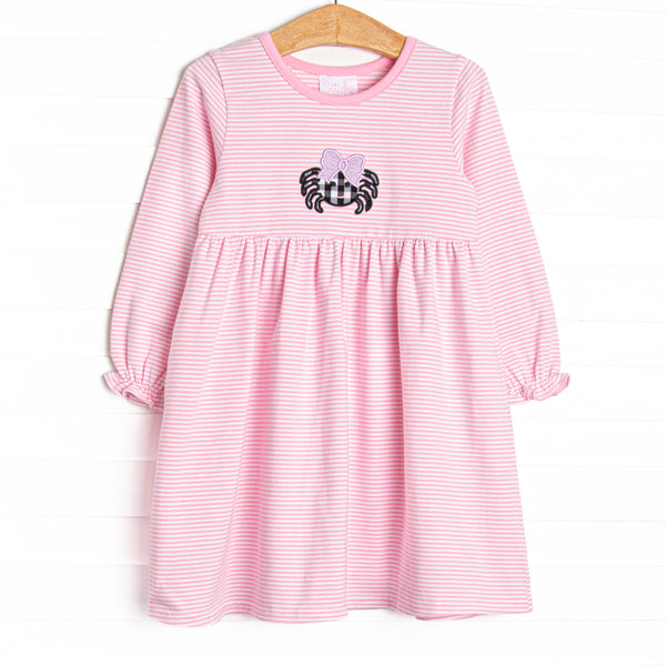 Creepy Crawler Applique Dress, Pink