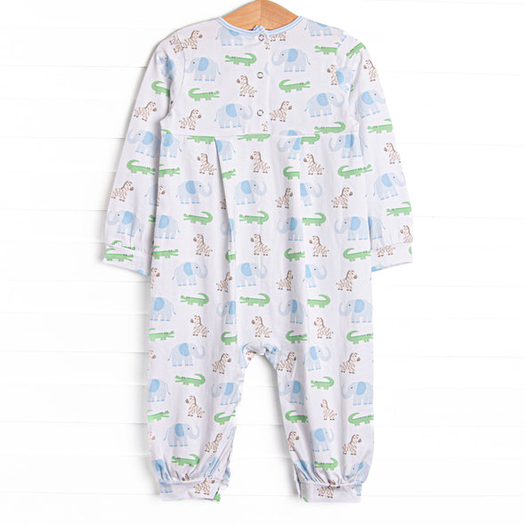 Zoo Park Pals Romper, Blue