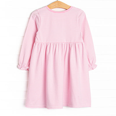 Creepy Crawler Applique Dress, Pink