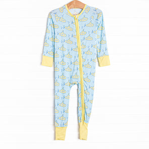 Submarine Sailor Bamboo Zippy Pajama, Blue