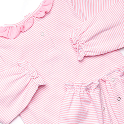 Creepy Crawler Applique Ruffle Romper, Pink