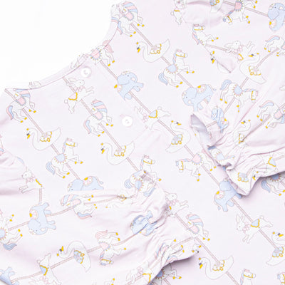 Classic Carousel Long Sleeve Dress, Pink
