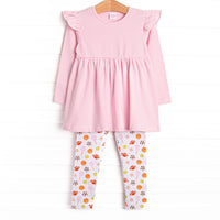 Game Time Flutter Sleeve Legging Set, Pink