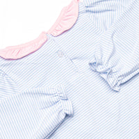 Classic Carousel Applique Legging Set, Blue Stripe