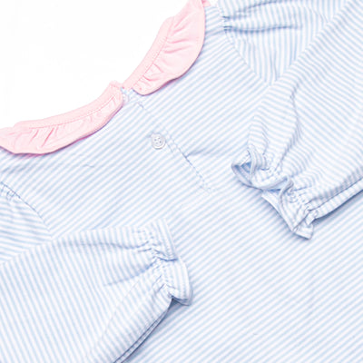 Classic Carousel Applique Legging Set, Blue Stripe