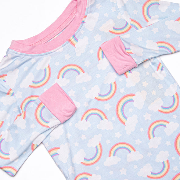 Restful Rays Bamboo Pajama Set, Blue