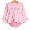Jurassic Journey Applique Diaper Set, Pink Stripe