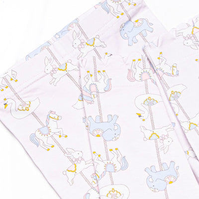 Classic Carousel Bow Sweatshirt Legging Set, Pink