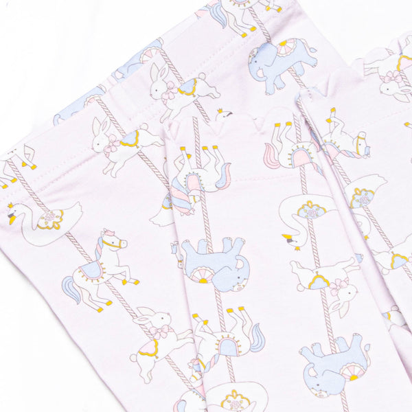 Classic Carousel Bow Sweatshirt Legging Set, Pink