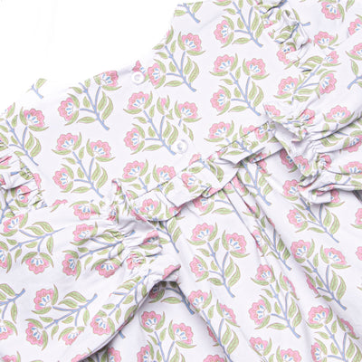 Pick Me Petals Ruffle Bib Diaper Set, Pink