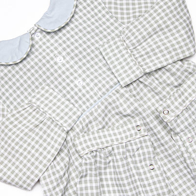 Reed Romper, Blue and Green Gingham