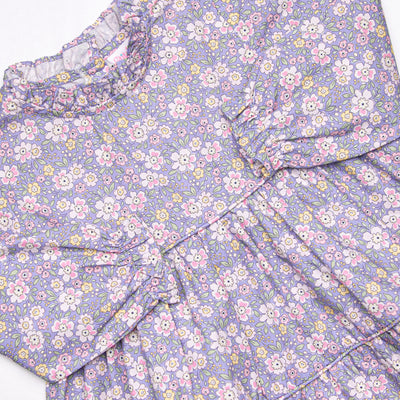 Purple Petals Tiered Dress, Purple