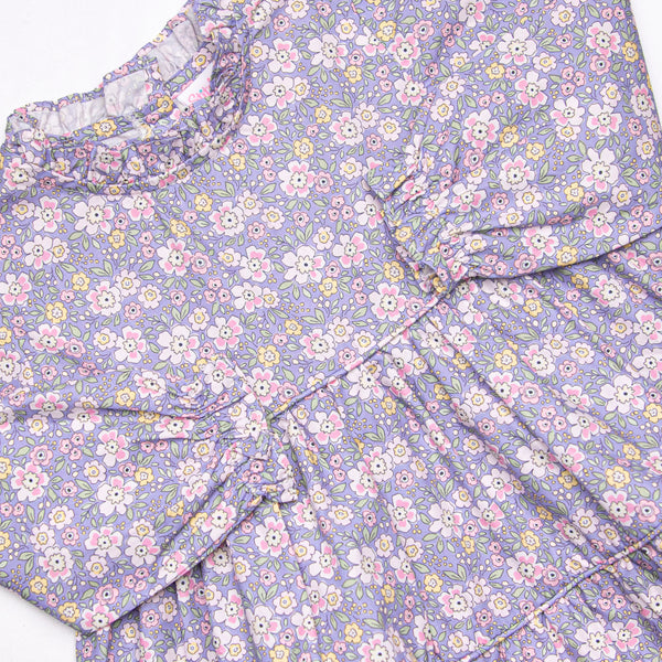 Purple Petals Tiered Dress, Purple