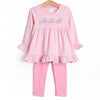 Jurassic Journey Applique Legging Set, Pink Stripe