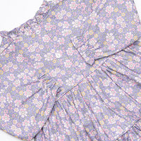 Purple Petals Tiered Dress, Purple