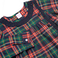 Timeless Tartan Ruffle Pant Set, Blue