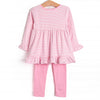 Jurassic Journey Applique Legging Set, Pink Stripe