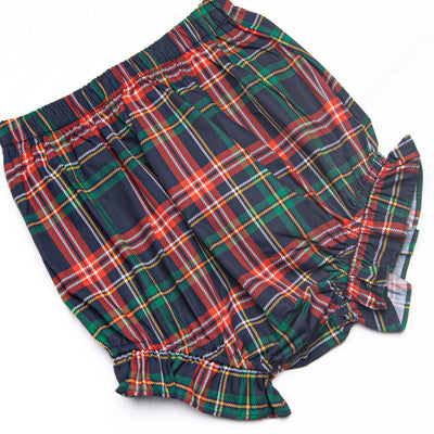 Timeless Tartan Long Sleeve Diaper Set, Blue