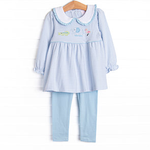 Zoo Park Pals Applique Legging Set, Blue
