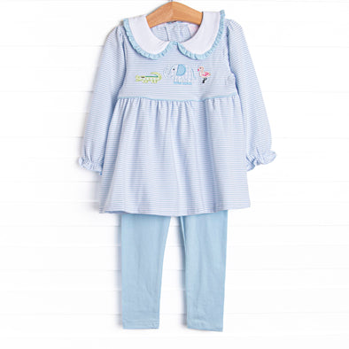 Zoo Park Pals Applique Legging Set, Blue