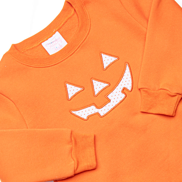 Cozy Carving Applique Sweatshirt, Orange