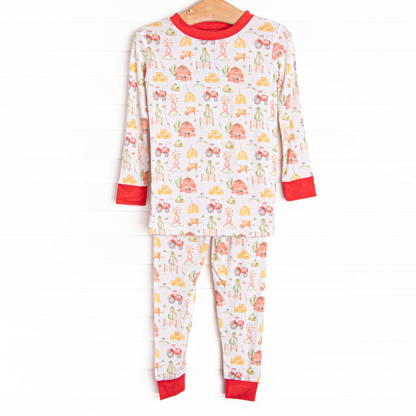 Wake and Work Bamboo Pajama Set, Red