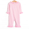 Jurassic Journey Applique Romper, Pink Stripe
