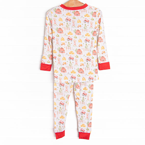 Wake and Work Bamboo Pajama Set, Red