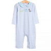 Zoo Park Pals Applique Romper, Blue