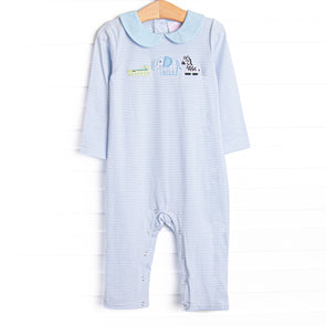 Zoo Park Pals Applique Romper, Blue