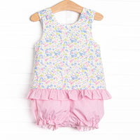Gingham in the Garden Bloomer Set, Pink