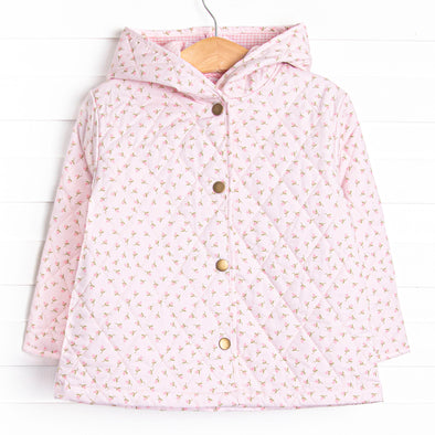 Rosemary Quilted Coat, Pink Rosebud
