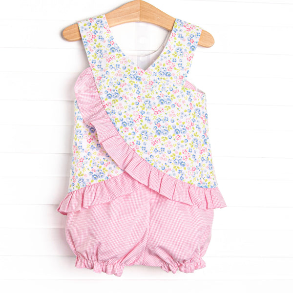 Gingham in the Garden Bloomer Set, Pink