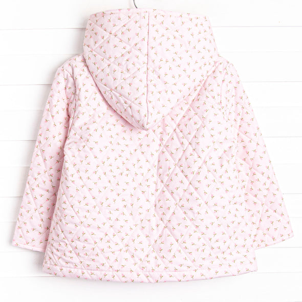 Rosemary Quilted Coat, Pink Rosebud